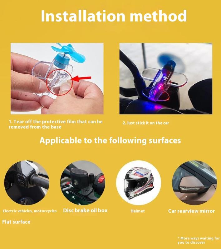Đèn LED Máy Bay, 4 Màu Có Sẵn, Chạy Bằng Gió, Cỡ Nhỏ Thích Hợp Cho Xe Máy, Đèn Đồ Trang Trí Sáng 4