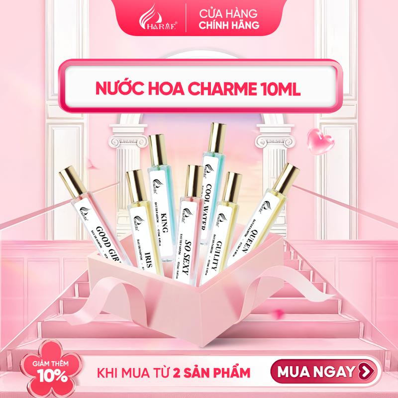 Tặng  nước hoa Charme 1 chai 10ml