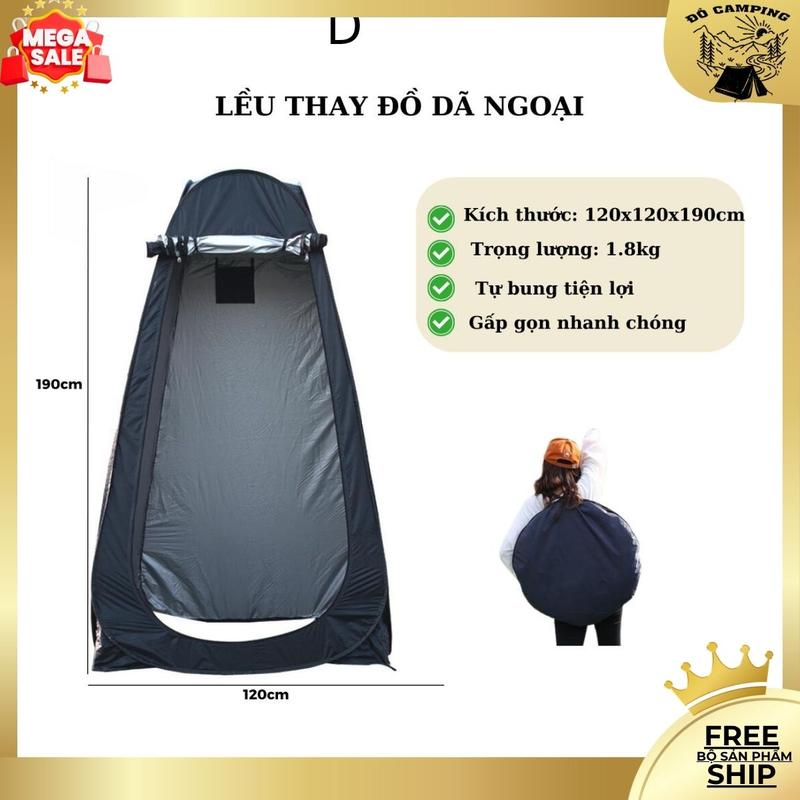 Lều thay đồ cắm trại tự bung, lều vệ sinh dã ngoại kín đáo bền đẹp dùng cho du lịch dã ngoại cắm trại tiện lợi - DCP15 Nam Phụ Kiện Đi Cắm Trại Camping