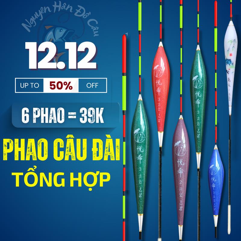 Combo 6 phao và 10 phao câu cá đủ màu sắc và các thông số tải chì đi câu bắt cá fishing