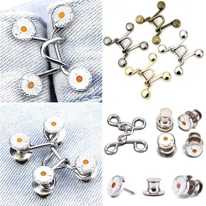 Cartmax - Kancing Celana Jeans Model Bisa Dilepas Kancing Jeans Logam Simple Adjustable Dapat Ditarik Aksesoris Pakaian