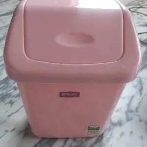 YOSHIKAWA Tempat Sampah Mini Tutup Swing Tong Sampah Mini Plastik