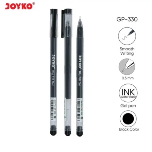(3 pcs)Balpoin Gel /balpoin gel joyko/balpoin joyko big fill/balpoin Joyko GP-330/pulpen joyko big fill/pen gel joyko