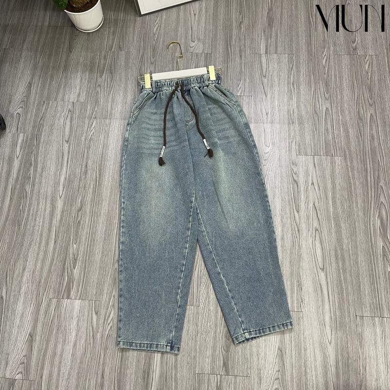 Quần Baggy Jean Nữ Bản Trơn Chất Dày Dặn Lưng Cạp Cao Hàn Quốc Đi Chơi, Làm, Học Đều Được - Thương Hiệu Mun 5