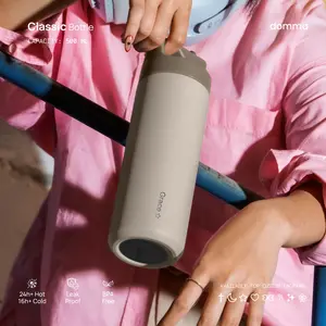 [Domma] Custom Engrave-16 Oz/500 ml Classic Insulated Reusable Tumbler Hadiah Water Bottle - Thermos Double Wall Stainless Steel Botol Minum Kopi Teh Hadiah Hampers Natal Lebaran Gift
