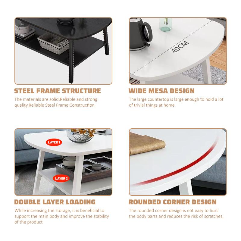 COD Meja Tamu 2 Tingkat Living Room Center Table Coffee Table Meja Kopi Kayu table Meja Sudut Modern Meja Tengah Rumah 2