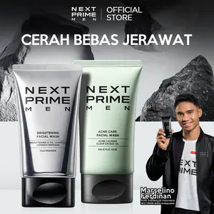 NEXTPRIME 2pcs| Brighten Facial& Acne Care Facial Wash Set—Pembersih Wajah Pria Membersihkan&Mencerahkan seketika&Mengontrol Tampilan Minyak&Perawatan Kulit Berjerawat&Menenangkan Kemerahan dan&Membersihkan Mendalam