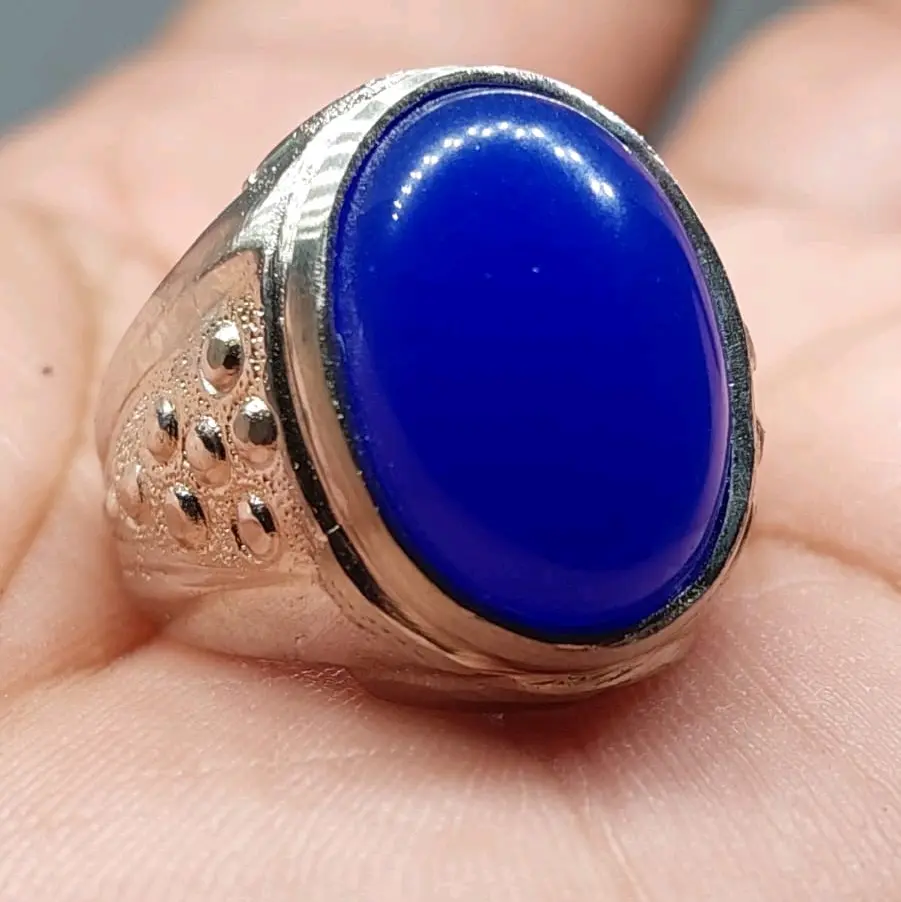 cincin blue mizone tembus senter Batu Elegan Ring