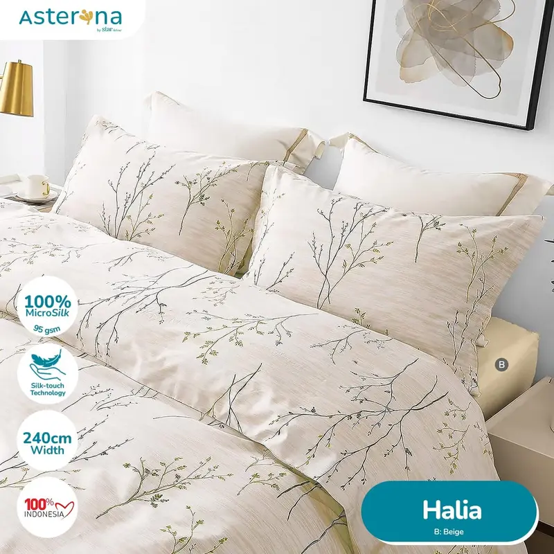 BISA COD Bedcover 1 Set Sprei Lengkap MotiF halia mix cream Two Tone  New Katalog BeSTAR Free Tas Bedcover Bunga Auesthetic 1