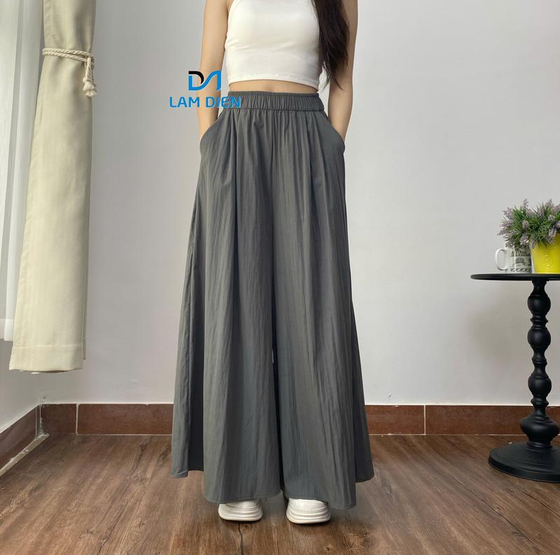 QUẦN GIÓ LỤA ỐNG RỘNG, QUẦN VÁY ỐNG RỘNG XẾP LY PHONG CÁCH TRẺ TRUNG, NĂNG ĐỘNG, CÁ TÍNH