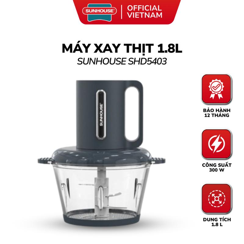 Máy Xay Thịt 1.8L Sunhouse SHD5403 - Cối Thủy Tinh - 3 Chế Độ Xay Nhuyễn - Bảo Hành 12 Tháng