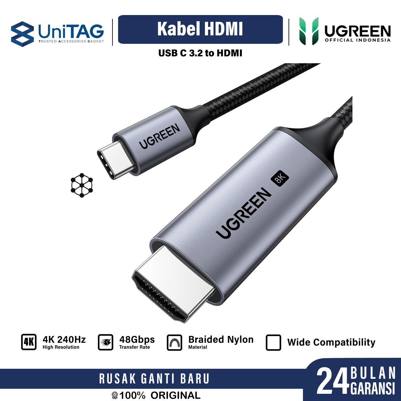 UGREEN Kabel Display USB C to HDMI 2.1 8K60HZ 1m - Black CM565 35596