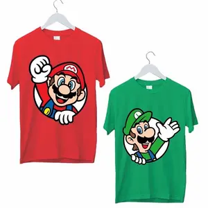 kaos cewek cowok couple keluarga super mario