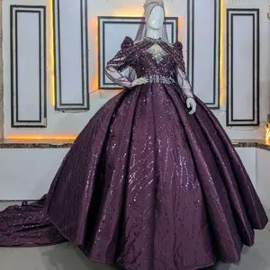 Barbie Gaun Pengantin Pernikahan Elegan & Cantik Bahan Spingle Squin Busa Trikot Velvet Ld 100-110 Max Lengan Terompet Manset Gratis - Dress