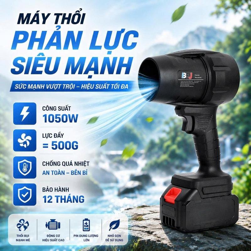 Máy Thổi Phản Lực Turbofan Không Dây Công Suất Lớn 1050W, Máy Thổi Bụi Cầm Tay…