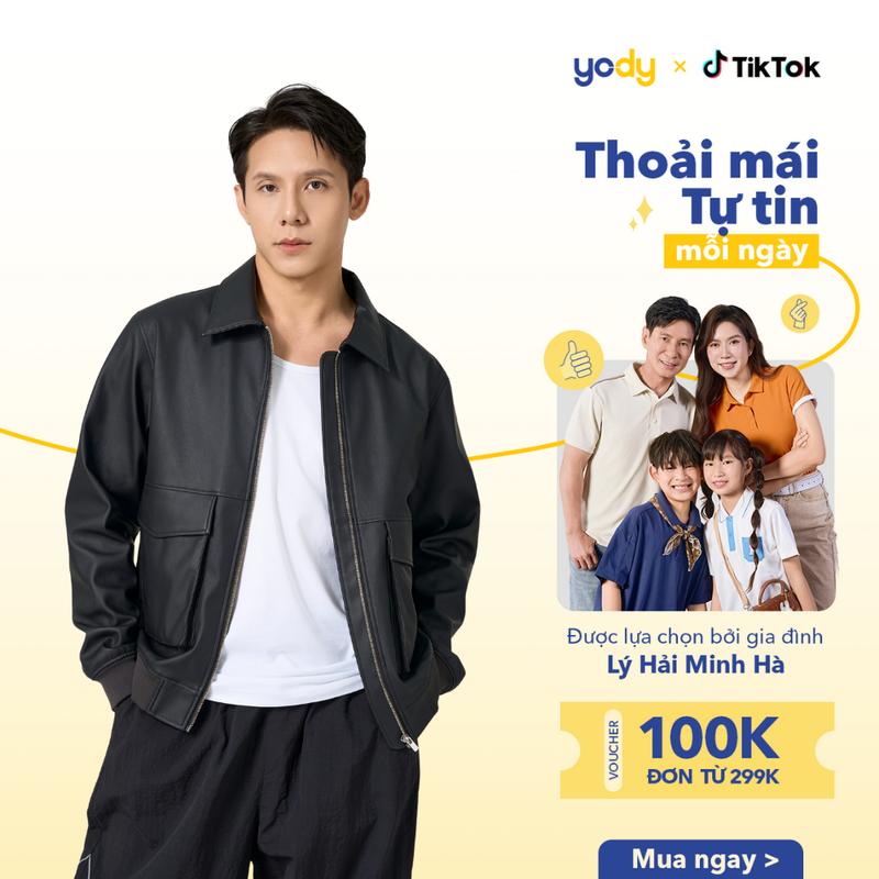 YODY Áo Khoác Nam Túi Hộp Da Thời Trang Cản Gió Giữ Ấm Tốt AKM7019