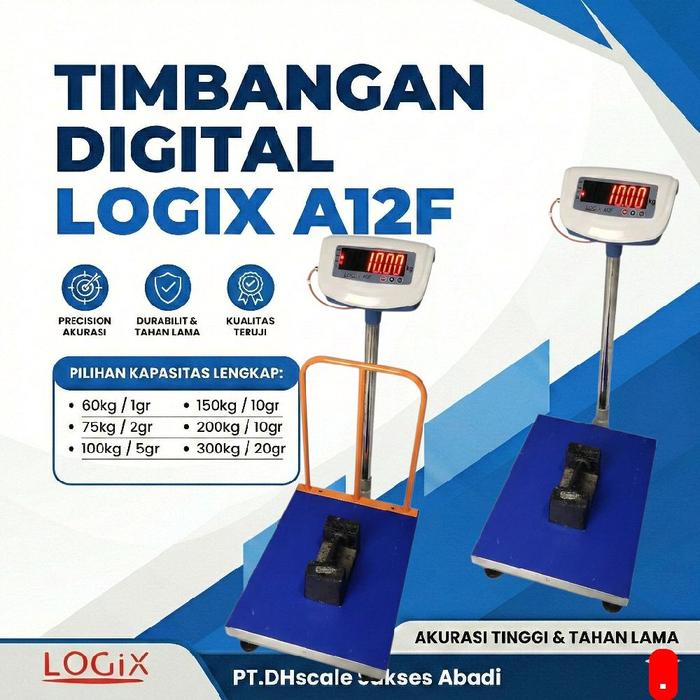 Jual LOGIX Timbangan Duduk Digital A12F Kap 200Kg Pagar Optional LED ...