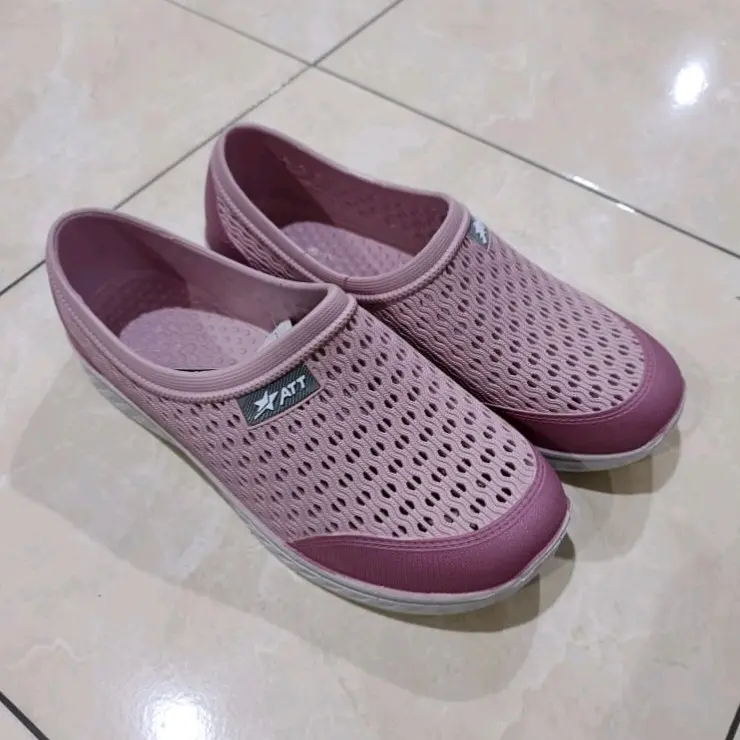 Sepatu ATT MFS 160, sepatu Karet Wanita, sepatu jaring, putih kombinasi 4