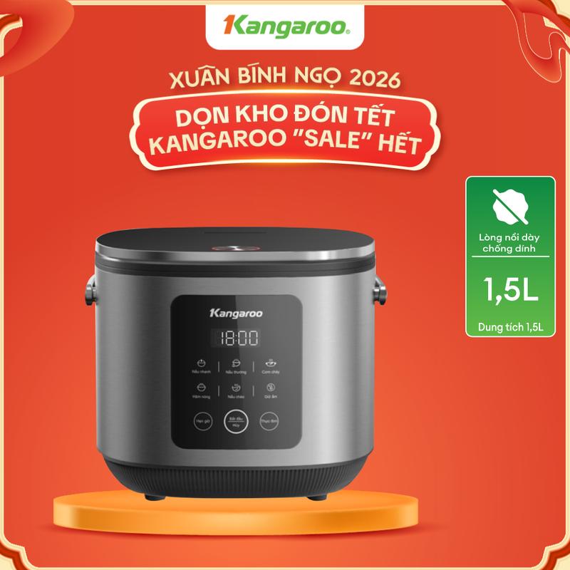    IH     HÀNG MỚI VỀ   Nồi cơm điện tử Kangaroo 1.5 lít KGRC15H1E - Đa chức năng nấu- Lòng nồi phủ chống dinh phủ sứ cao cấp. 