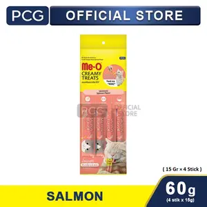 Me-O Snack Kucing Creamy Treats Salmon Flavor 4's 60 Gr