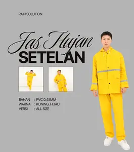 Jas Hujan Aether AE 888 Premium PVC Setelan Celana Jaket Waterproof Reflektif Scotch Light Visibilitas Tinggi Bahan Tebal Kuat