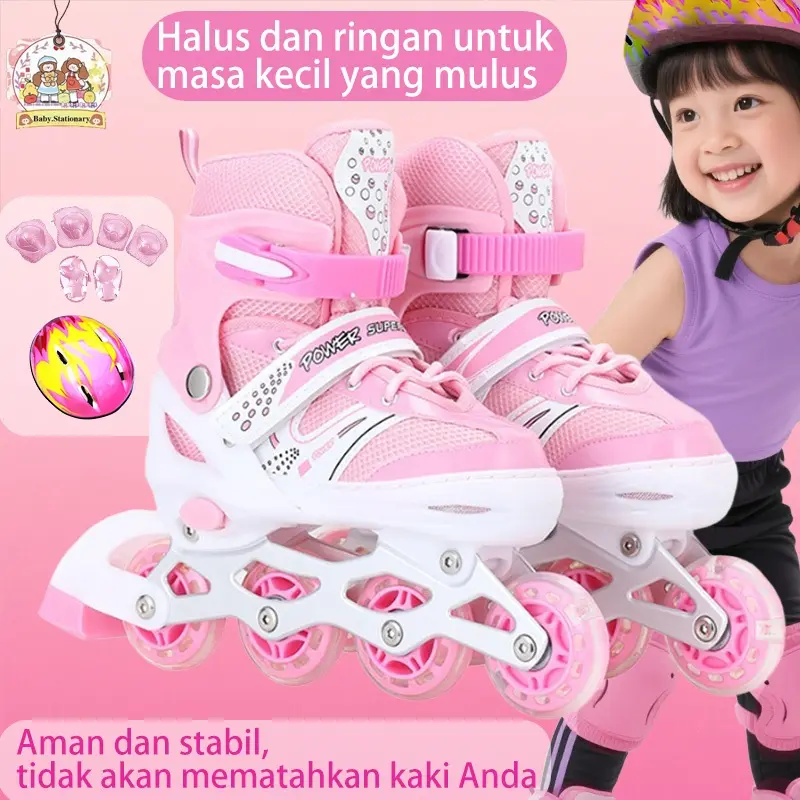 Sepatu Roda Anak Lengkap Set - Untuk Pemula  Ukuran Bisa Diatur  Cocok untuk Laki-Laki & Perempuan