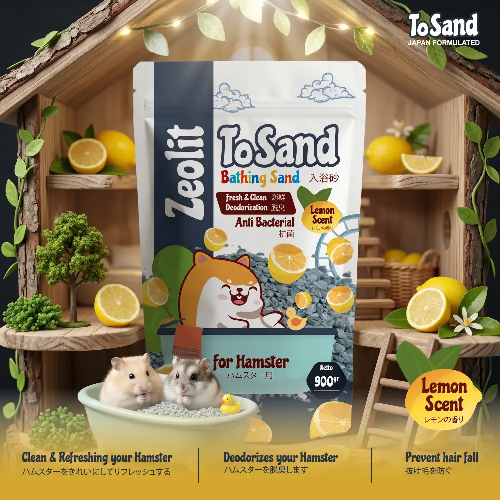 Pasir Zeolit Tosand 900gr Anti Bakteri dan Bau Kandang Hamster