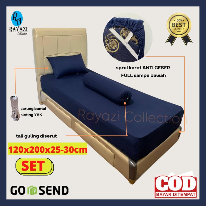 SARUNG KASUR & SPREI KARET (SET) Uk 120x200x25-30cm KASUR SPRINGBED POLOS 1