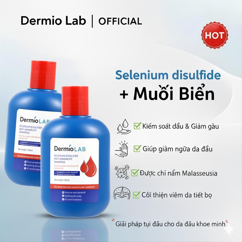Độc quyền Tiktok Dầu Gội Chống Gàu Hiệu Quả Selenium Disulfide Dermio Lab | Chiết Xuất Dược Liệu | Dịu Mát Da Đầu 300ml Giảm Gàu & Ngừa Nấm Da Đầu Cho Nam Nữ