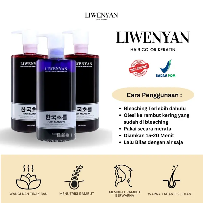 BPOM LIWENYAN SHAMPO ORIGINAL PEWARNA RAMBUT SERTA MERAWAT RAMBUT 2