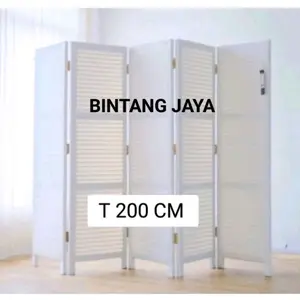 BINTANG JAYA Sketsel Rotan Sintetis Pembatas Ruangan Partisi Sekat Ruangan Murah Tinggi 200 Cm Kayu Mahoni Anyaman Grade A Kuat Kokoh Siap Pakai T 200 CM
