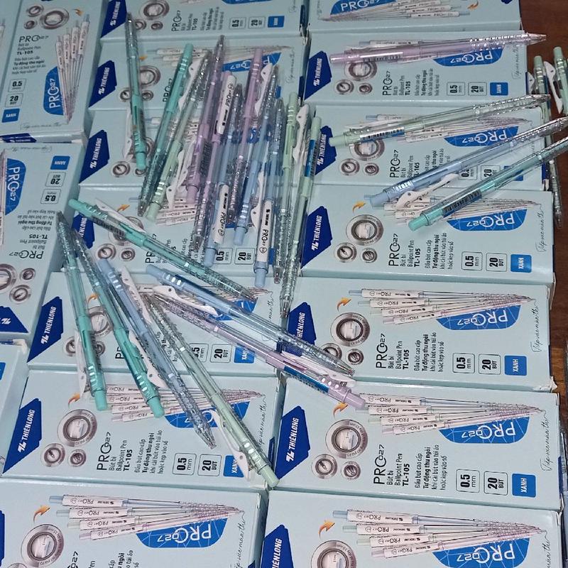 Bộ 10 20 bút bi Thiên Long TL-105 màu pastel Pro 027 - Chất lượng cao 20 cây hộp - Đồ dùng học tập #butbi #butvietchudep #ThiênLong #pro027 #tl105#tl027pro gelpens Highlight