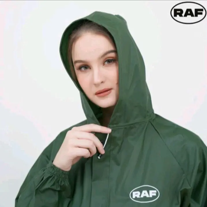 RAF Jas Hujan Setelan Pria Wanita Bahan Tebal Elastis Tahan Air Pvc 6