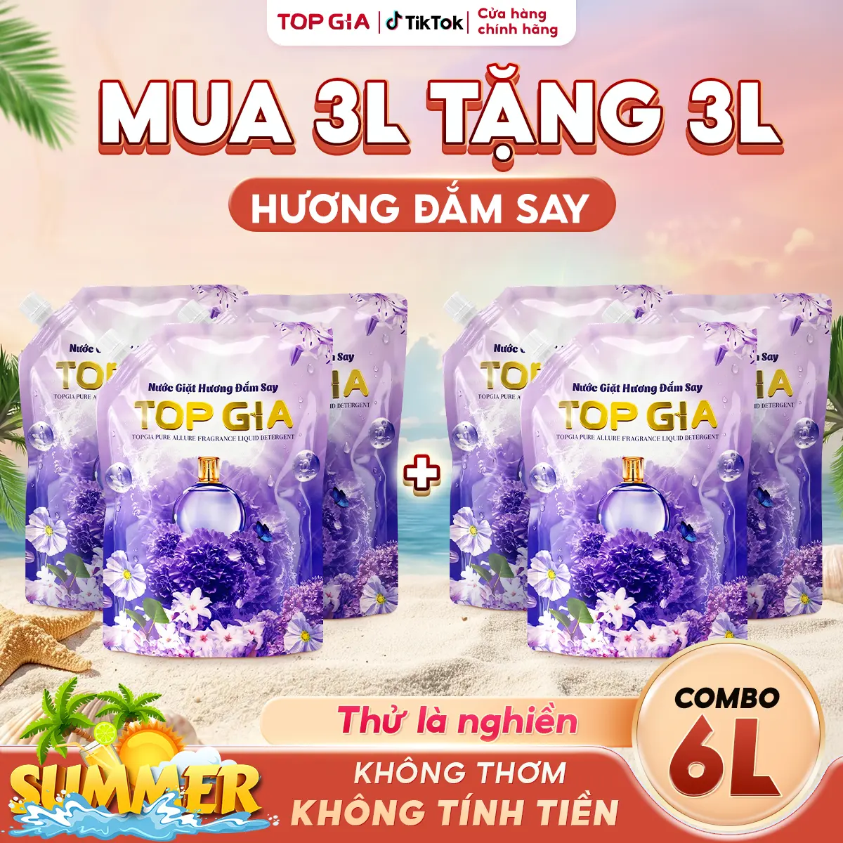 [GIÁ ĐỘC QUYỀN] MUA 3L TẶNG 3L NƯỚC GIẶT XẢ TOP GIA Hương Đắm Say Thơm Lâu Dễ Chịu Sạch Sâu, Ngừa Khuẩn, Mềm Vải Sản Xuất Tại Việt Nam bta