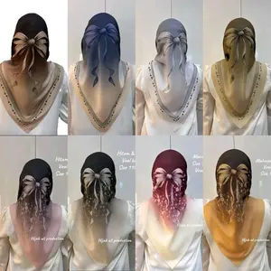 Hijab Segiempat Voal Motif Sublim New Twin Ribbon Coquette Pita Bahan Voal Lasercut Premium