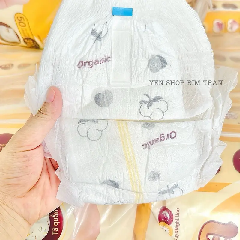 Papa Organic 100 miếng tã quần S - 6XL tương đương từ 3-30kg, bỉm mềm mại thấm hút tốt dành cho bé tiểu nhiều , bé bụ bẫm tăng 1-2 size bỉm  nội  địa  trung 2