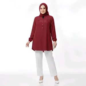Blouse wanita oversize jumbo - atasan wanita lengan panjang - blouse wanita katun polos Busui Basic