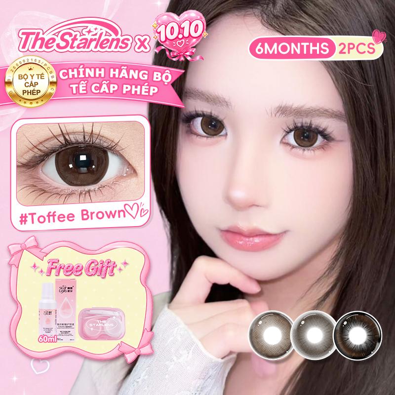 [BEST-SELLER] Starlens Kính Áp Tròng Chính Hãng 1 Đôi 2 Chiếc (14.2/14.5mm) - Dùng 6 Tháng Màu Nâu Toffee Brown / Xám / Đen / Hồng (Giao 3-7 Ngày)