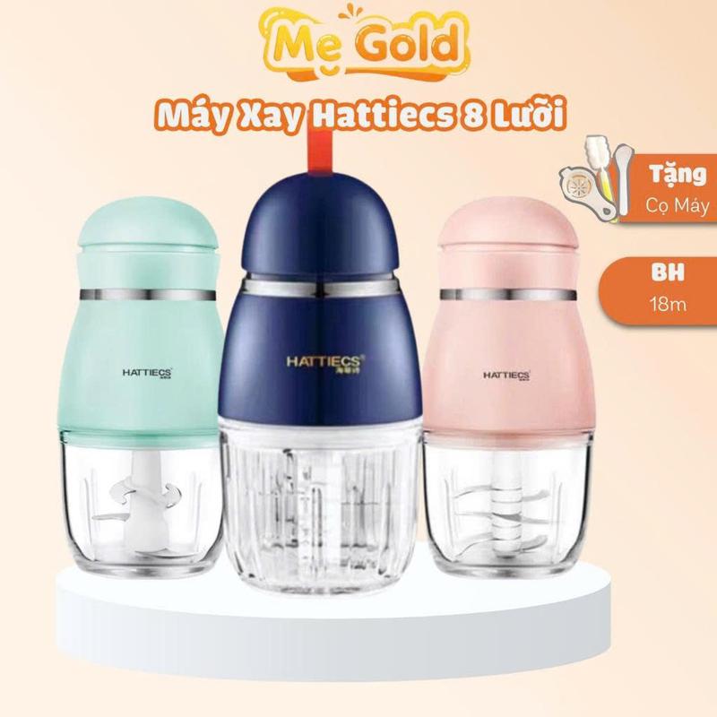 Máy xay ăn dặm cho bé Hattiecs 8 lưỡi dao dung tích 0,3L máy xay hattiecs xay đồ ăn dặm cho bé đồ dùng ăn dặm cho bé