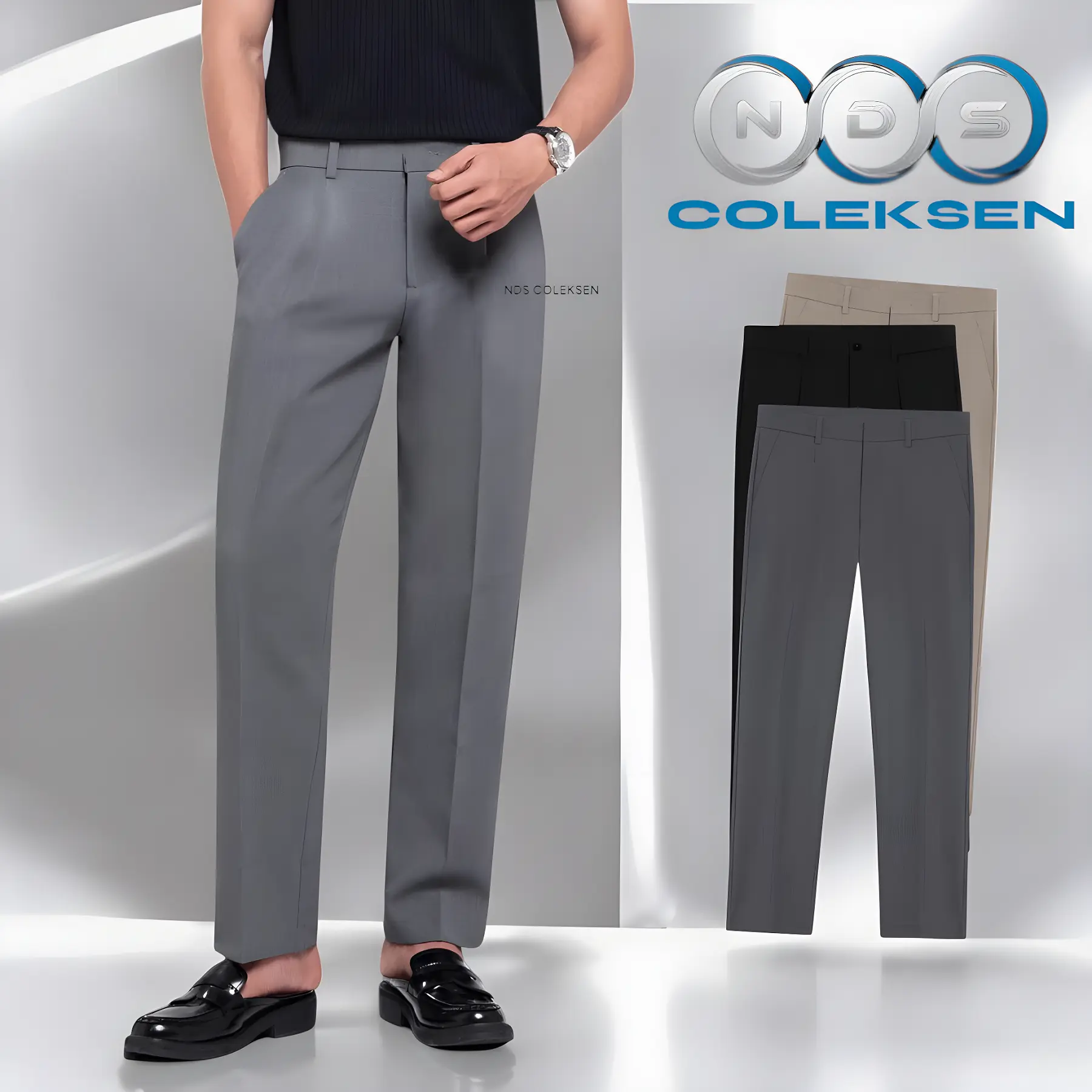 NDS COLEKSEN Ankle Pants Celana Panjang Casual Nyaman Melar Varian Slim Fit Formal Kerja Yang Lagi viral Kantor Korea Style Unisex bawahan Pria Wanita Santai Semi Standar Stretch Twill Hitam Santai Kain Polos krem