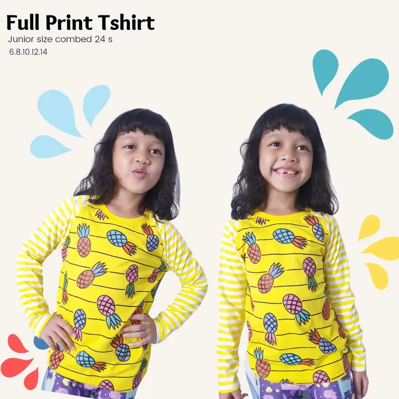 KAOS ANAK LENGAN PANJANG KARAKTER LENGAN GARIS 7