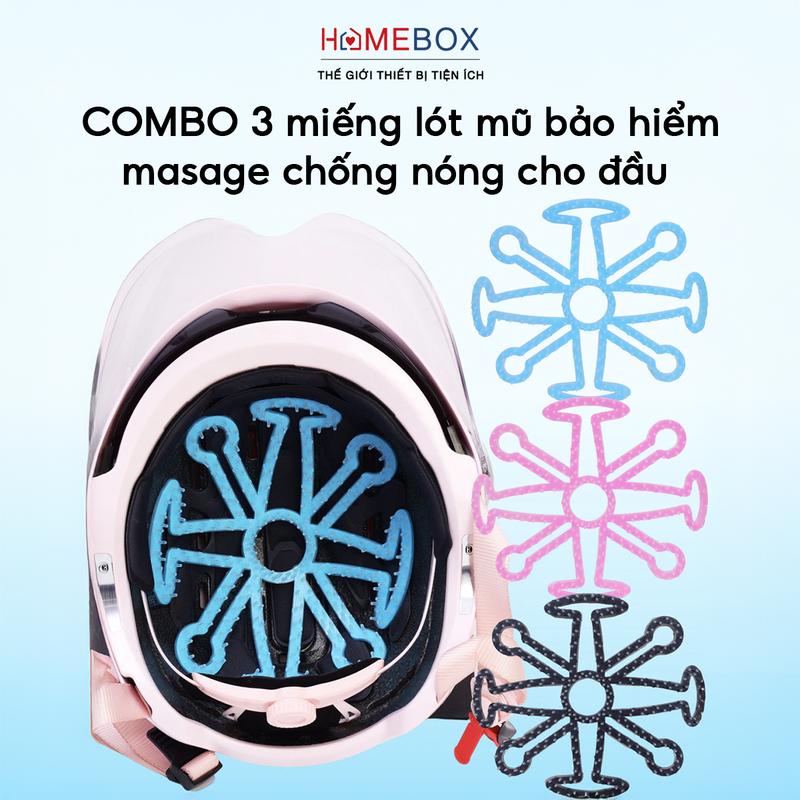 COMBO 3 Miếng Lót Mũ Bảo Hiểm Chống Nóng Masage Da Đầu Đệm Mũ Bảo Hiểm Mềm Mại Chống Xù Tóc