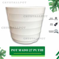 Gambar Pot Bunga Tanaman Plastik Lovenia Mado 27 Putih - LOVENIA PM 8027 dari CRYSTALLPOT Kota Tangerang 1 Tokopedia