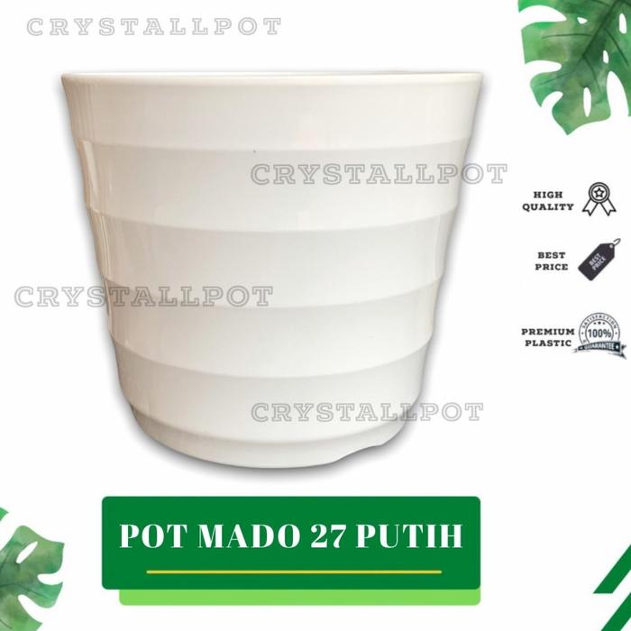 Gambar Pot Bunga Tanaman Plastik Lovenia Mado 27 Putih - LOVENIA PM 8027 dari CRYSTALLPOT Kota Tangerang Tokopedia