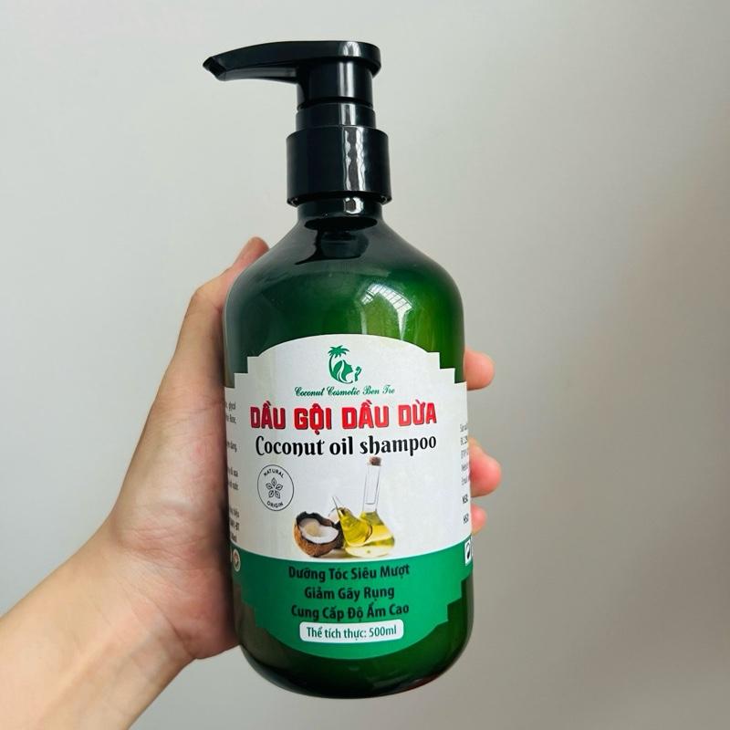 Tặng 3 gói ủ tóc thảo mộc DẦU GỘI ĐẦU DẦU DỪA 500ml Coconut Cosmetic Ben Tre