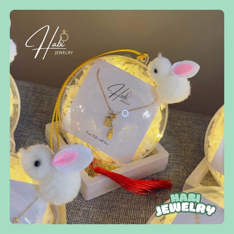   CHỈ KỊP MIỀN NAM   QUÀ TẶNG TRUNG THU  Set Trang Sức Lồng Đèn Thỏ Ngọc - Dây chuyền Vòng Tay đèn nháy tua rua - Quà tặng bạn gái bạn thân 