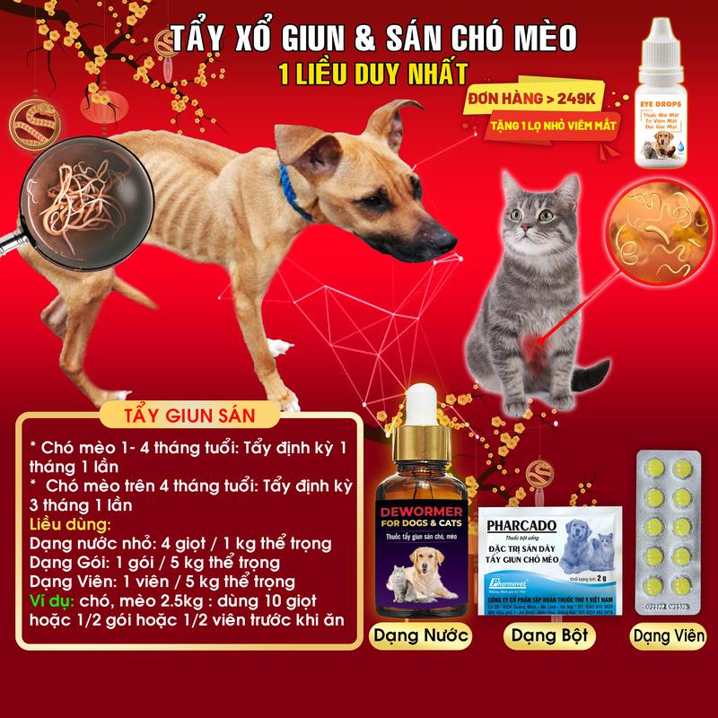 Tẩy Xổ Giun Sán Cho Chó Mèo - Phòng ngừa rối loạn tiêu hóa