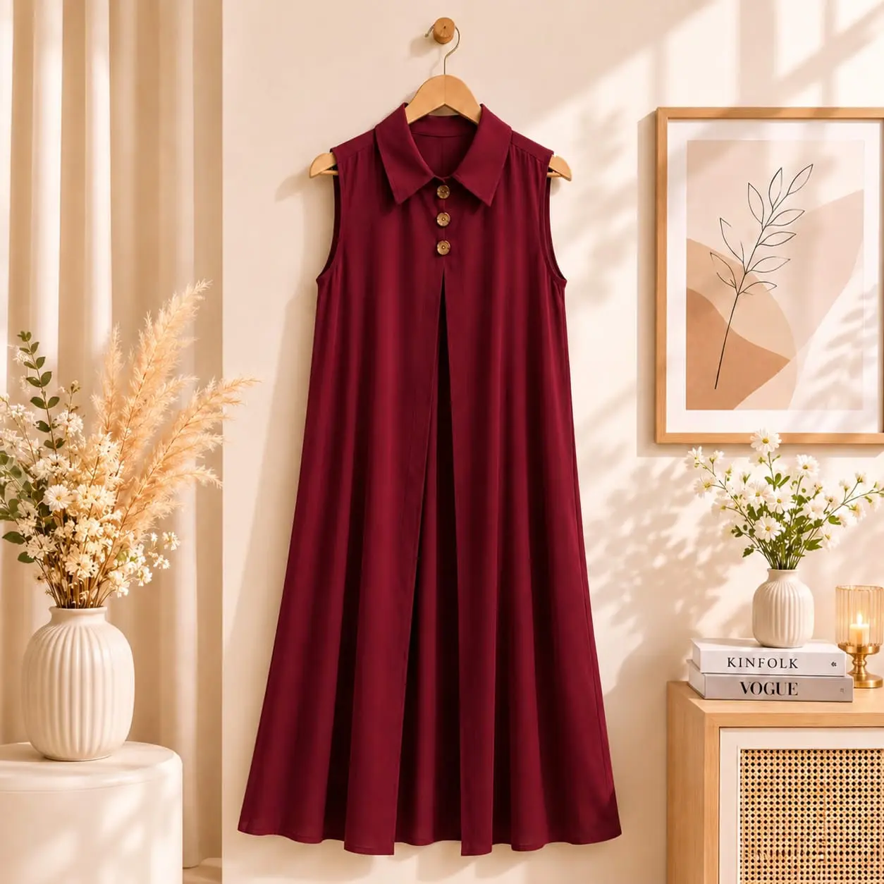 Cardigan Outer Muslim Polos Wanita Tanpa Lengan Ceruty Babydoll - Rompi Panjang Korean Style Kardigan Transparan Nyaman