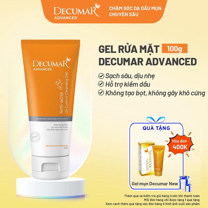 Gel rửa mặt hỗ trợ ngừa mụn DECUMAR 100G . DGR02