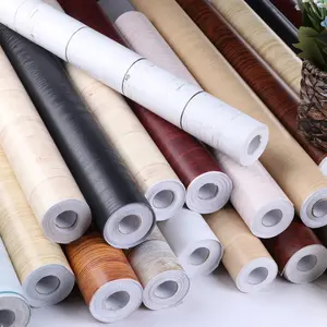 Wallpaper Stiker Dinding Motif Serat Kayu PVC Anti Air untuk Ruang Tamu & Kamar Tidur